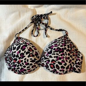 COPY - Purple / black print,  pushup bikini top s…
